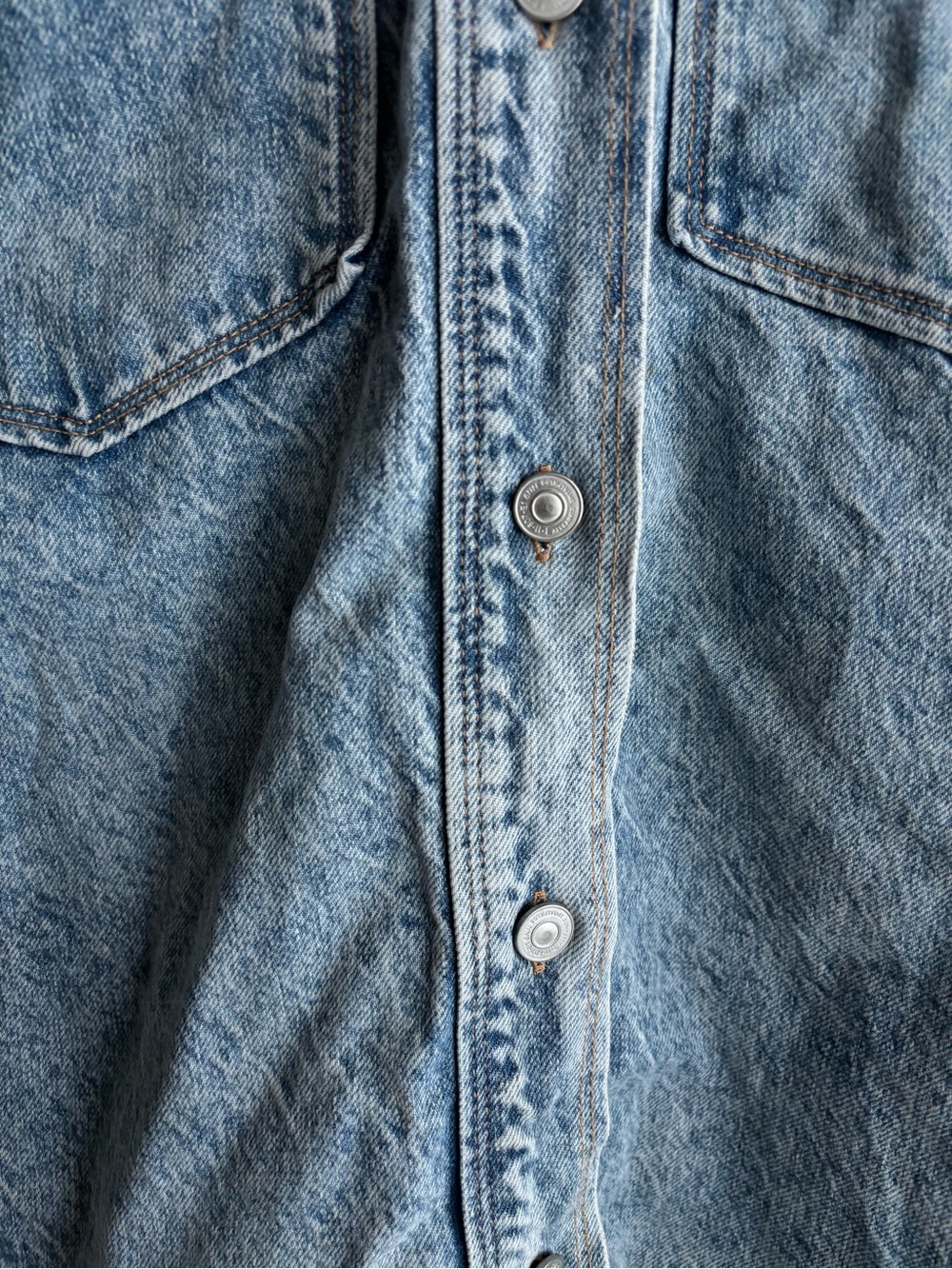 AllSaints Lily Shacket Dress Heavyweight Denim Button-Up Light Wash Women’s US 4 - Picture 4 of 15